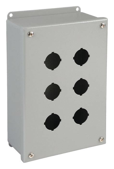 Pushbutton Enclosure, 30mm, 4 Holes, Steel 